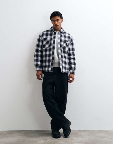 Stan Ray quilted overshirt in black check - view 1