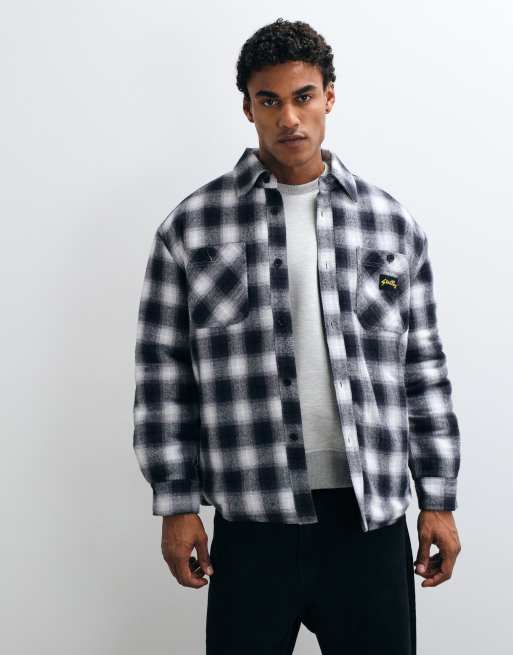 Stan Ray quilted overshirt in black check, 2 of 5