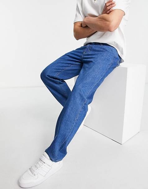 DIESEL Ruimvallende Jeans in het Blauw voor heren Heren Kleding voor voor Jeans voor Jeans met rechte pijp 