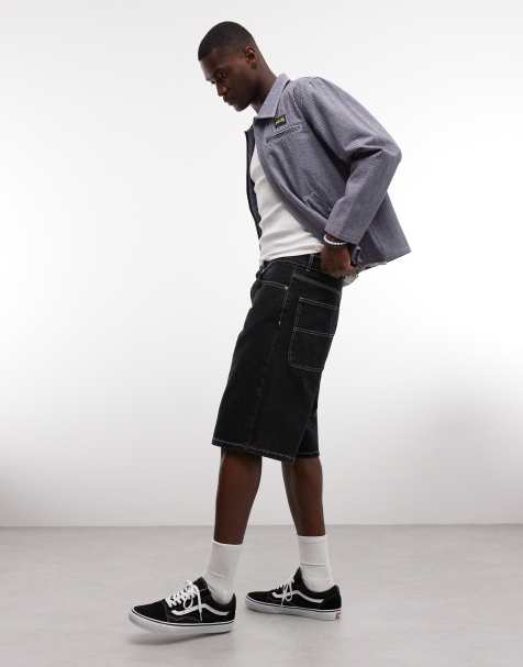 Stan Ray - Ruimvallende denim short in zwart - view 1