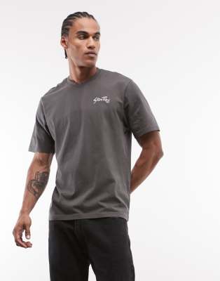 Stan Ray script logo short sleeve T-shirt in washed black washed black