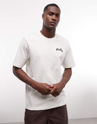 Stan Ray script logo short sleeve T-shirt in white white