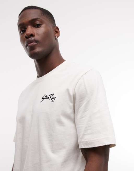 Stan Ray script logo short sleeve T-shirt in white, 4 of 5