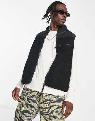 Stan Ray Stan Ray sherpa fleece gillet in black