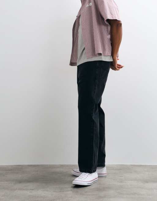 Stan Ray standard 5 straight leg jeans in stonewash black, 3 of 5