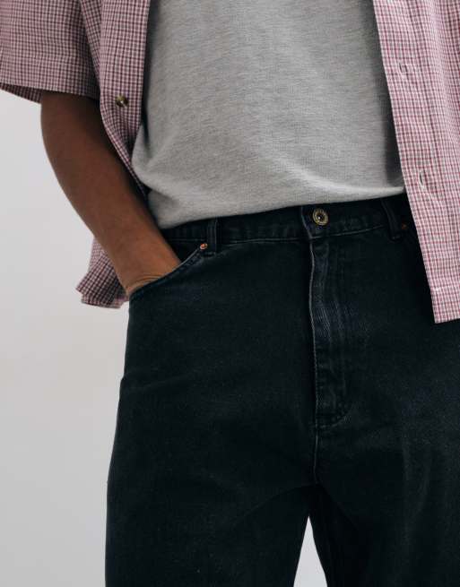 Stan Ray standard 5 straight leg jeans in stonewash black, 4 of 5