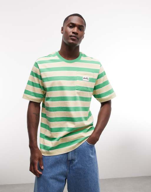 Stan Ray stripe short sleeve pocket t-shirt in green, 4 of 5