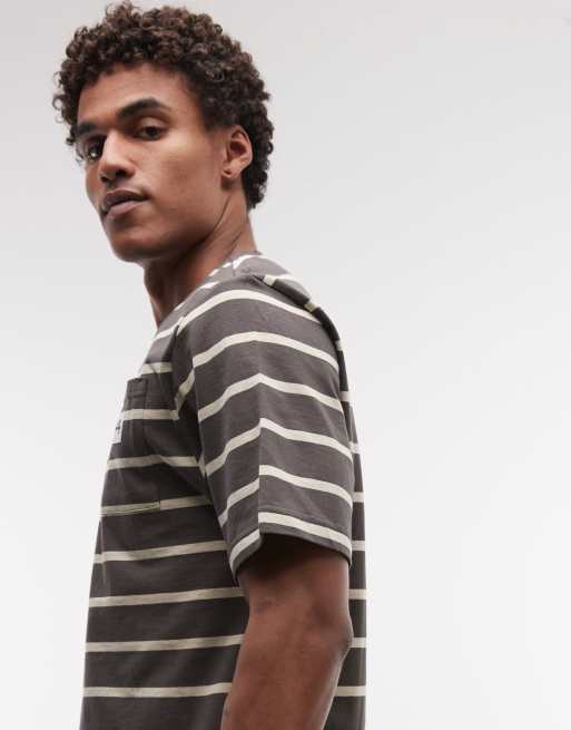 Stan Ray striped short sleeve pocket T-shirt in black and white, 3 of 5