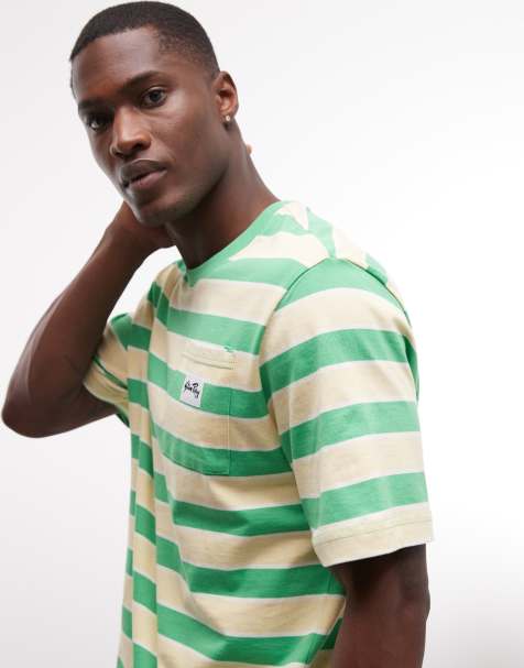 Stan Ray striped short sleeve pocket t-shirt in green - view 1