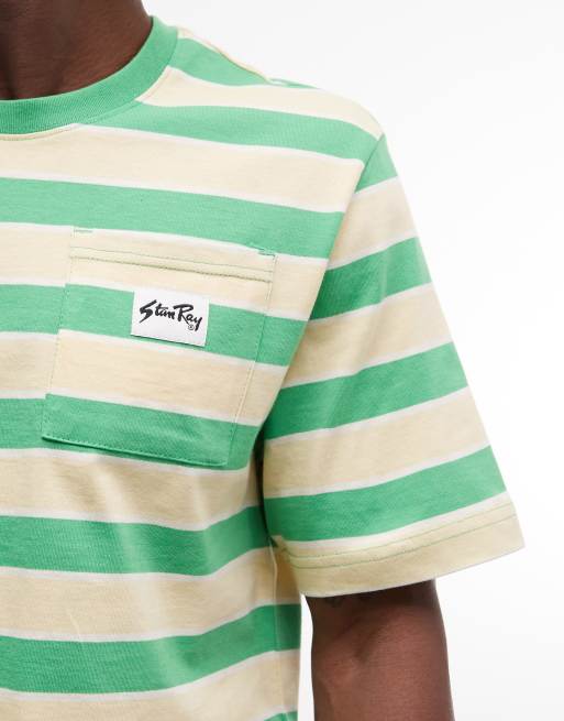 Stan Ray striped short sleeve pocket t-shirt in green, 3 of 5