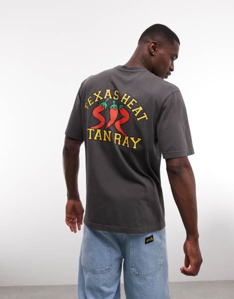 Stan Ray – Svart, tvättad t-shirt med korta ärmar och chilitryck baktill - view 1