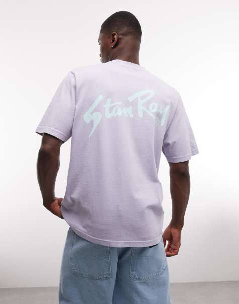Stan Ray - T-shirt a maniche corte viola con stampa sul retro e logo - view 1