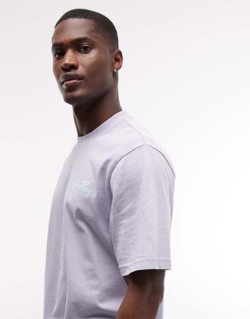 Stan Ray - T-shirt a maniche corte viola con stampa sul retro e logo, 4 di 5