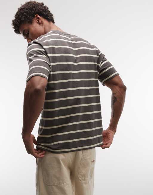 Stan Ray – T-Shirt in Schwarz und Weiß gestreift mit Tasche, 5 von 5
