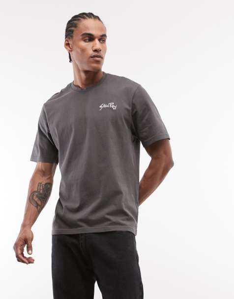 Stan Ray – T-Shirt in verwaschenem Schwarz mit Logo-Schriftzug - view 1