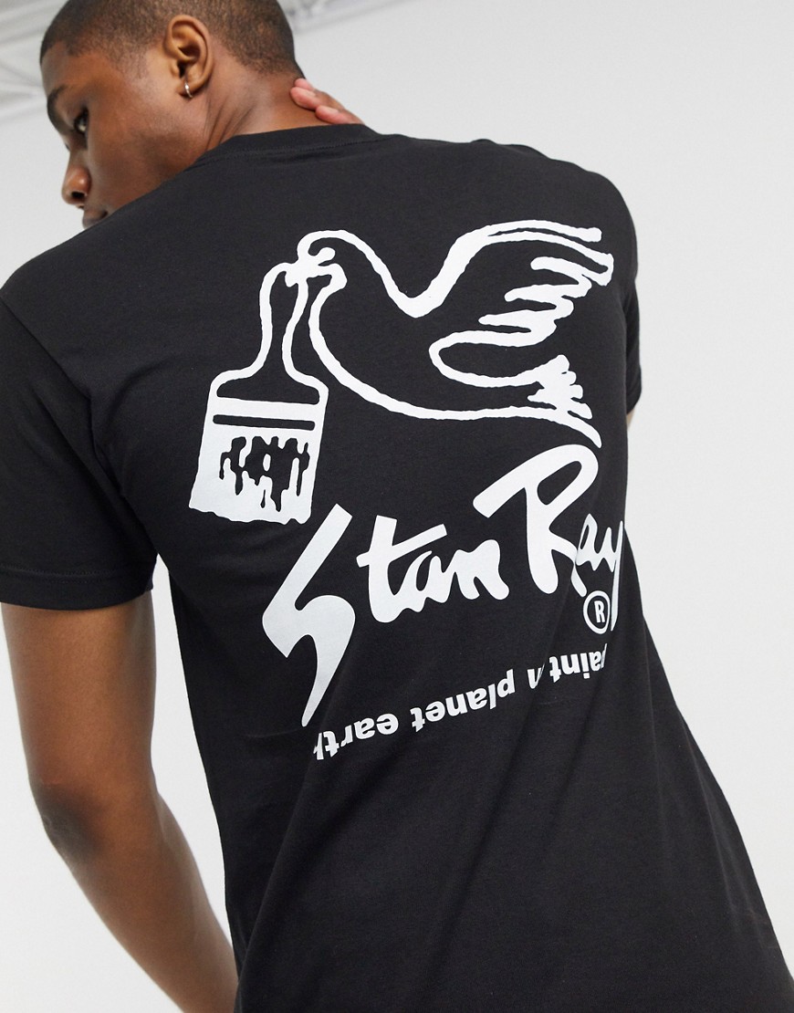 Stan Ray - T-shirt met duifprint op de achterkant in zwart