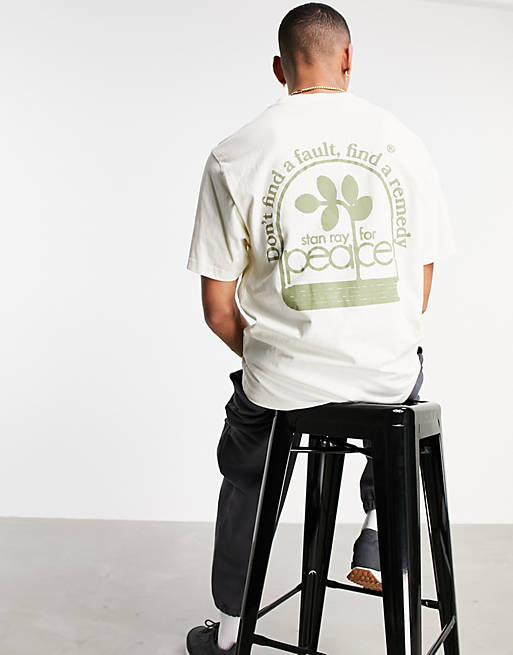 Stan Ray t-shirt with remedy back print in stone