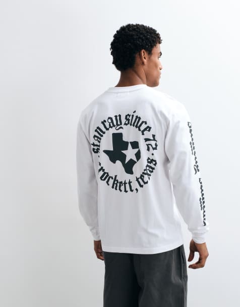 Stan Ray texas state long sleeve t-shirt in white - view 1