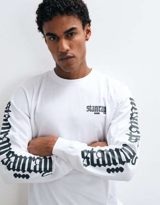 Stan Ray texas state long sleeve t-shirt in white, 4 of 5