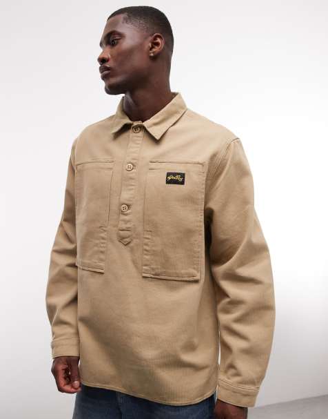 Stan Ray - Utility overhemd van corduroy met lange mouwen en halve knoopsluiting in beige - view 1