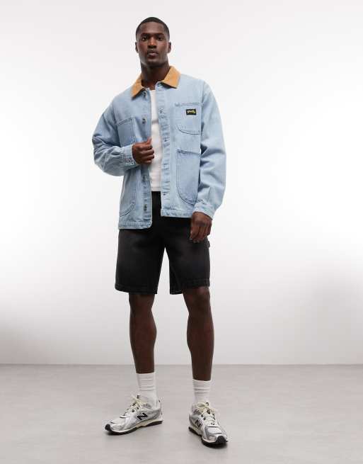 Stan Ray - Veste en jean boutonnée style utilitaire avec col contrastant - Bleu délavé moyen, 2 de 5