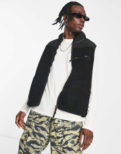 Stan Ray – Weste aus Sherpa-Fleece in Schwarz