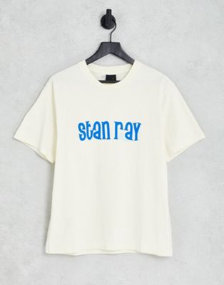Stan Ray wind script logo t-shirt in beige