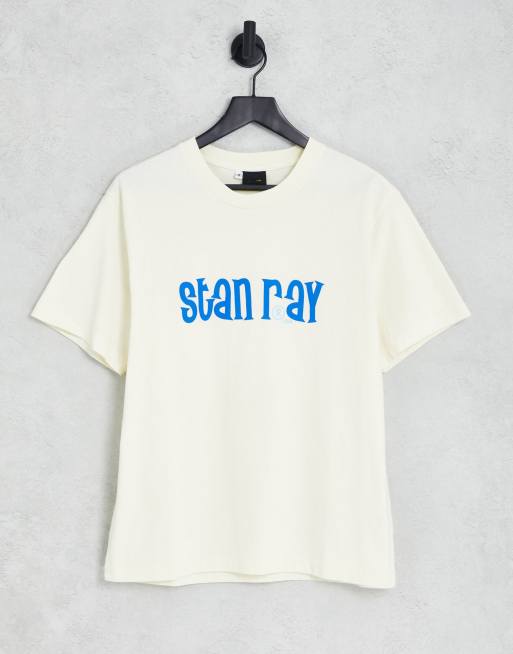 Stan Ray - Wind Script - T-shirt met logo in beige