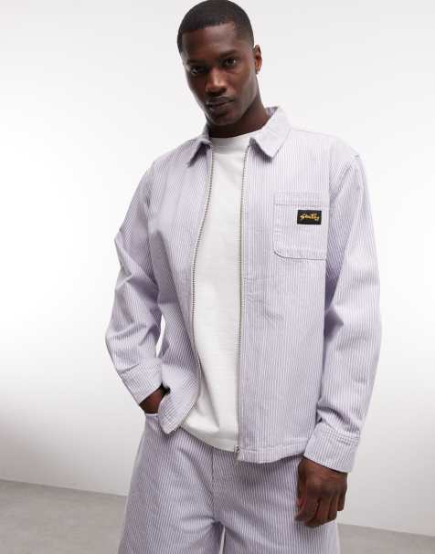 Stan Ray zip up hickory stripe jacket co-ord in multi - view 1