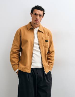 Stan Ray Zip Up Shirt In Brown