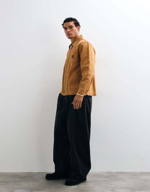 Stan Ray zip up shirt in brown, 4 of 5