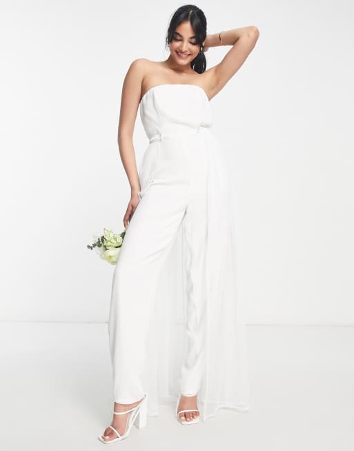 White jumpsuit with store overlay