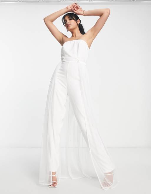 White store overlay jumpsuit