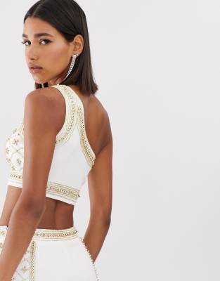 asos gold crop top