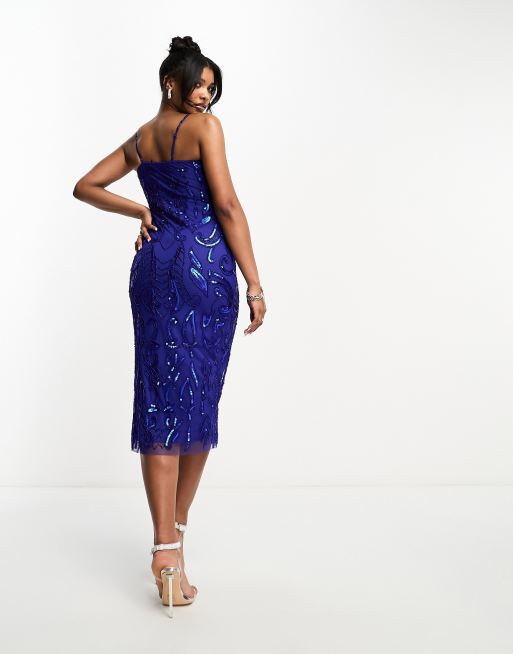 Cobalt blue 2025 knee length dress