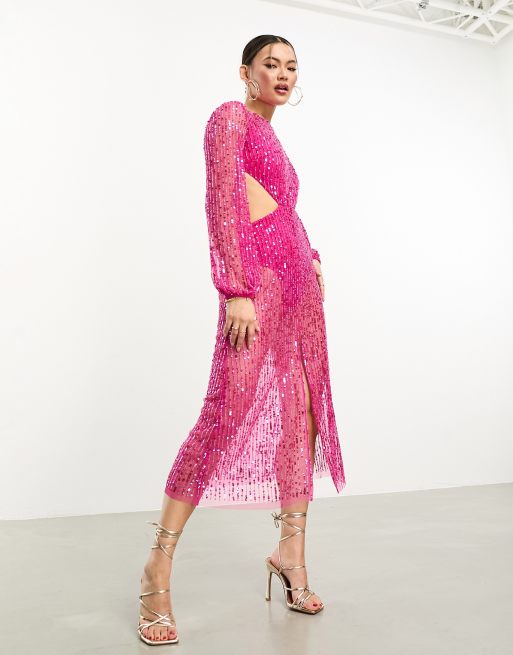 Fuchsia pink best sale sequin dress