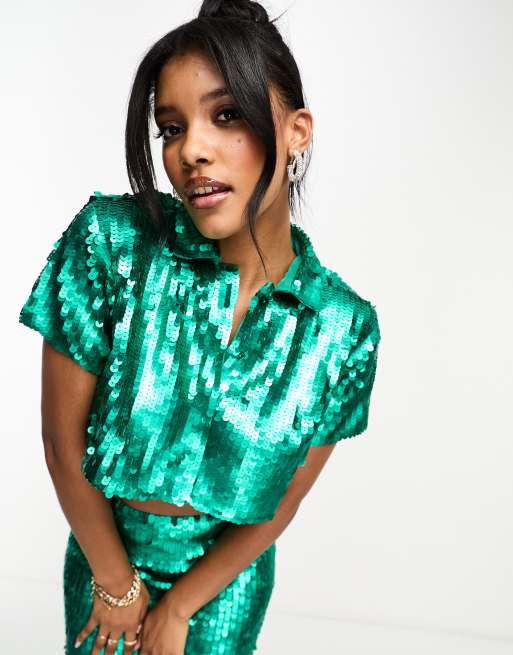 Next green 2024 sequin top