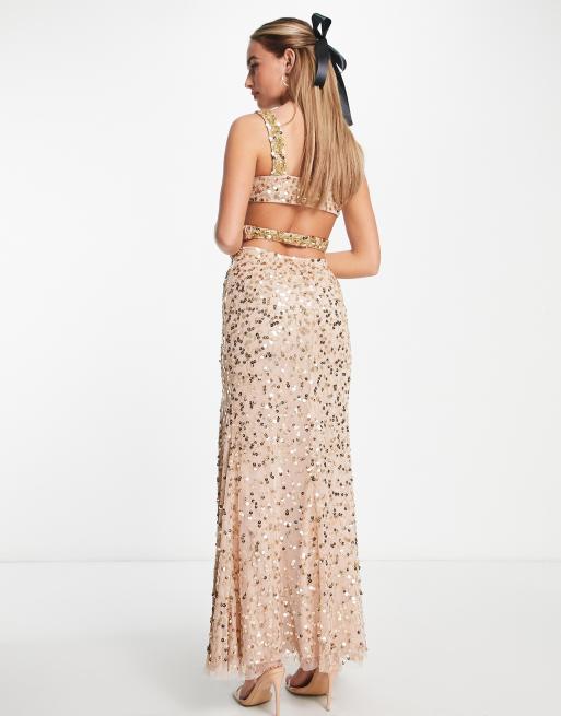 Rose gold shop 2 piece dress