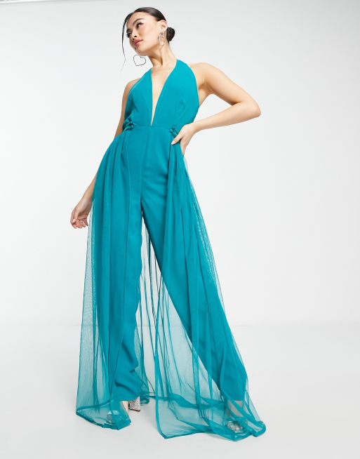 Jumpsuit with cheap dress overlay