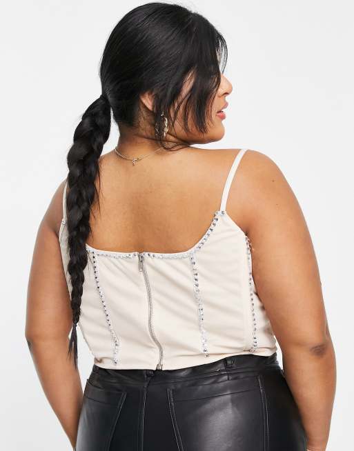 Starlet Plus - Exclusivité - Top corset ornementé - Champagne, 2 de 4