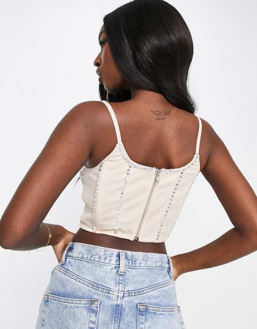 Starlet - Udsmykket korsettop i champagne - Kun hos ASOS, 2 af 4
