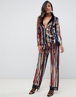 sequin striped pants