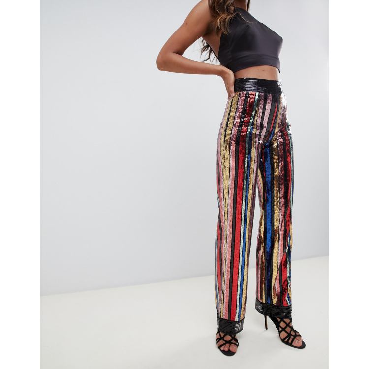 Rainbow store stripe trousers