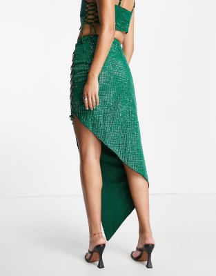 Green Asymmetrical Skirt