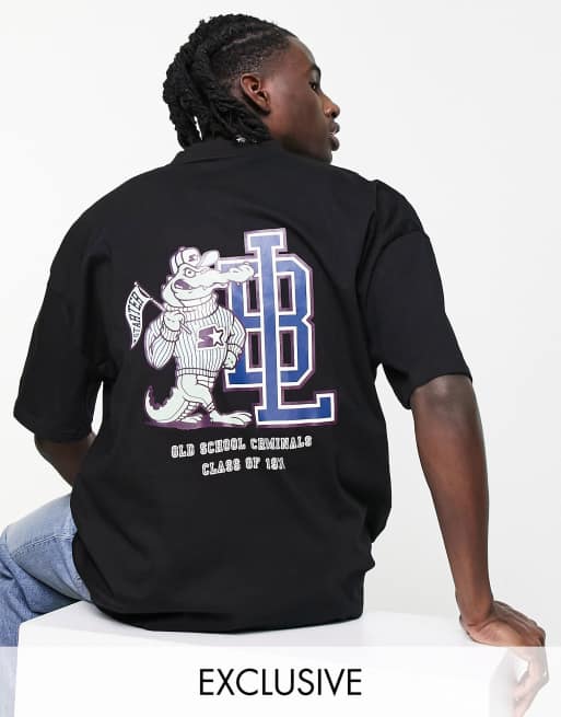 Starter vintage back print croc short sleeve tshirt in black ASOS