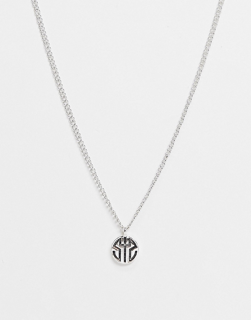Status Syndicate cutout disc necklace-Silver
