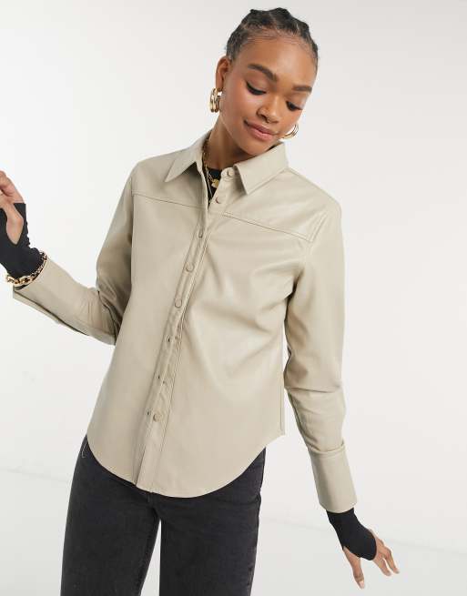 Tan button 2025 up shirt