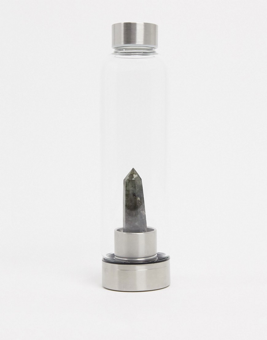 фото Стеклянная бутылка для обогащения воды с кристаллом лабрадорита svnx-зеленый 7x