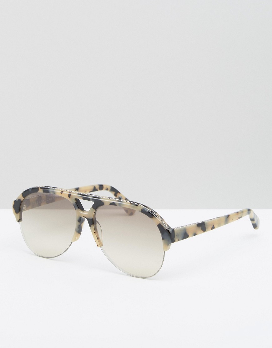 Stella McCartney Tortoiseshell Aviator Sunglasses-Brown