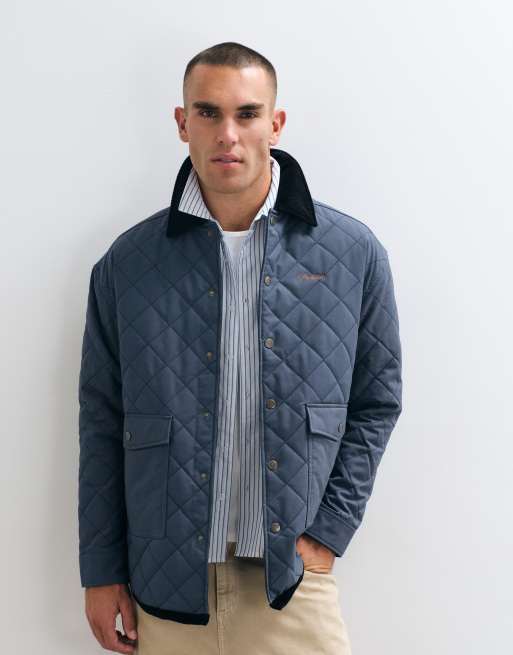 Steppjacke mit Kontrastkragen in Aschblau, 3 von 5